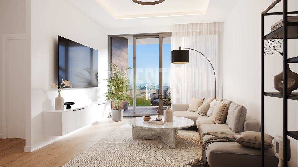 Seaview Luxury 1 Bedroom Apartment For Sale In Leivadia, Larnaca - With Communal Swimming Pool & Gym_37241